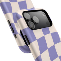 Lilac Wavy Checkered iPhone Case