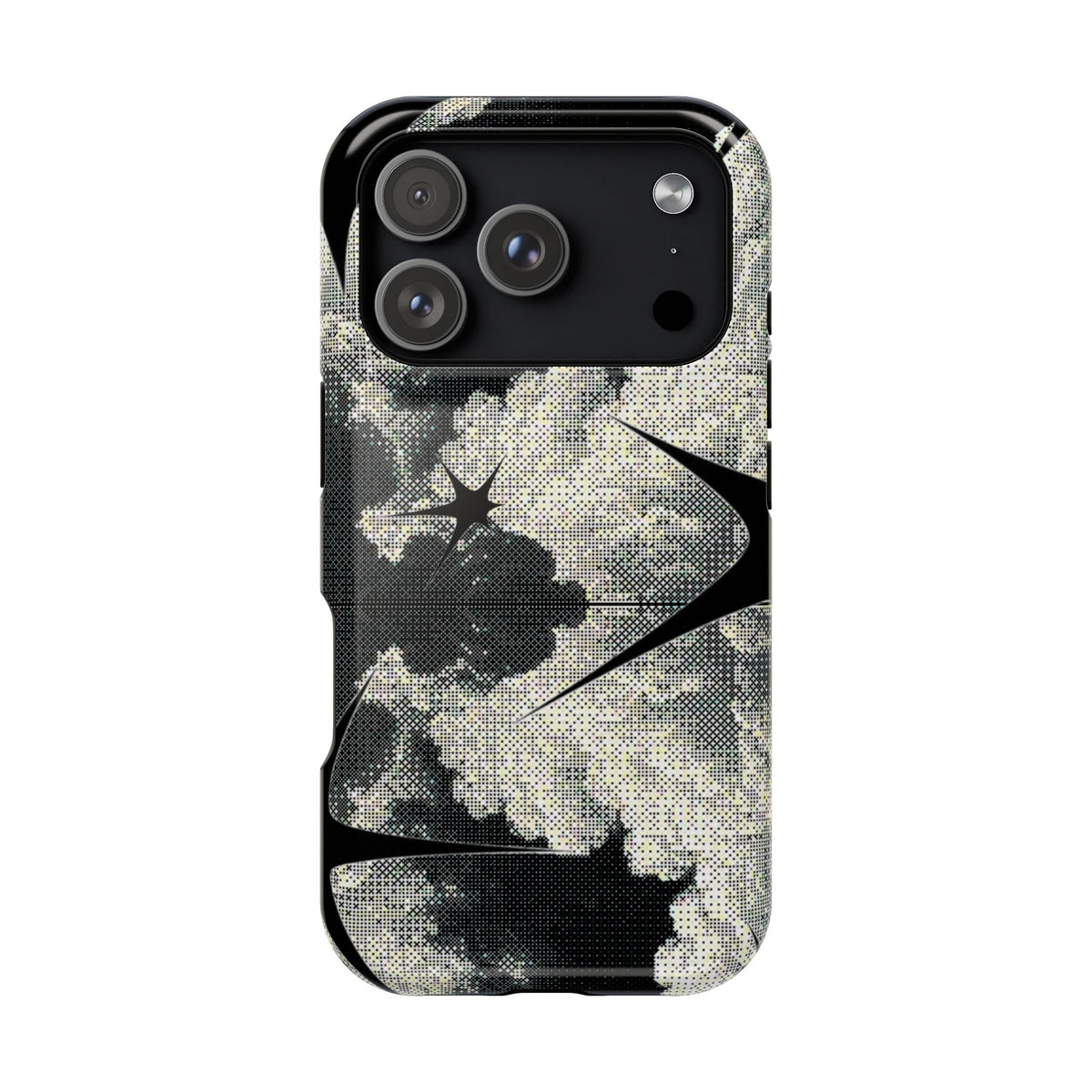Black And White Artsy Pixelated Cloud iPhone Case