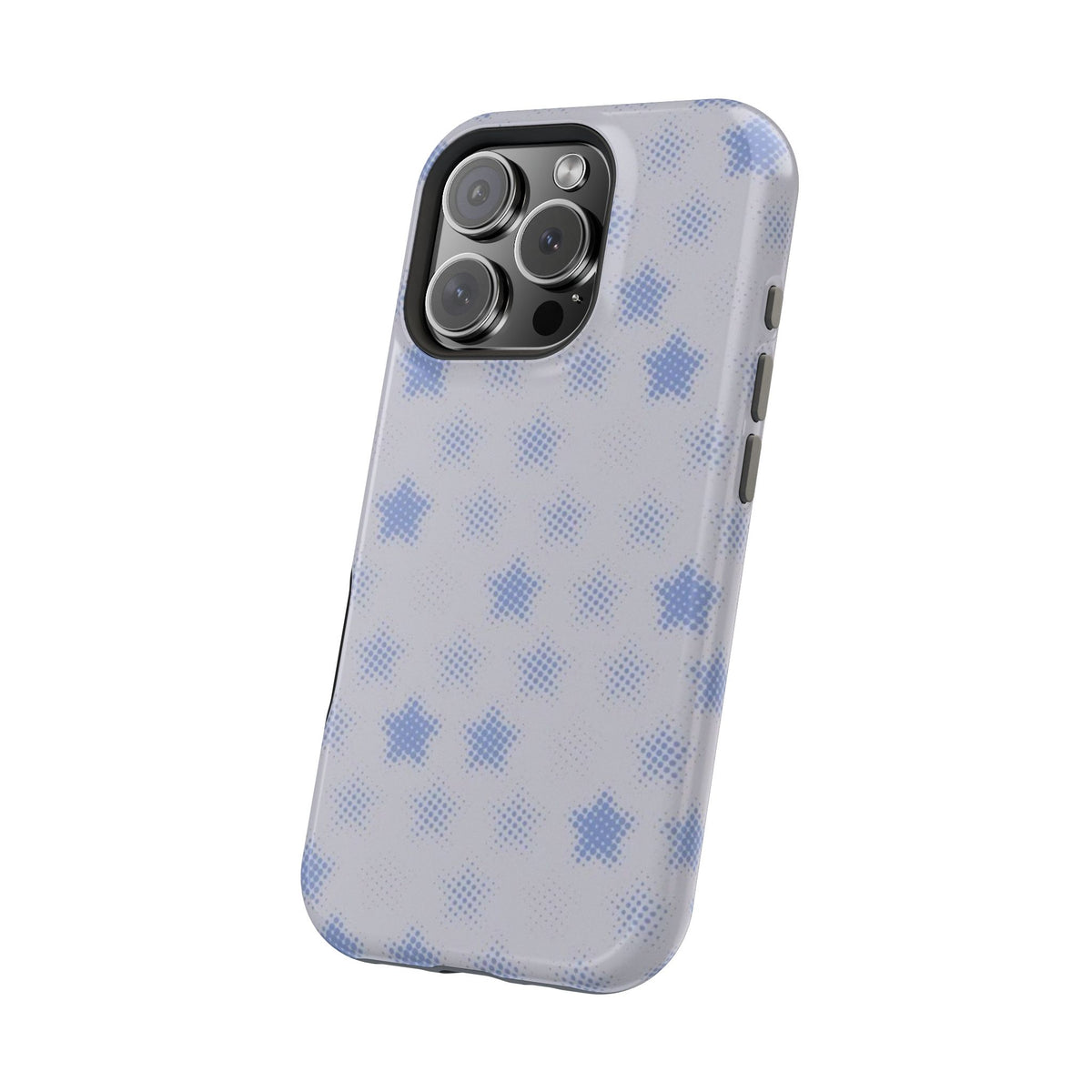 Blue And White Pixelated Star iPhone Case