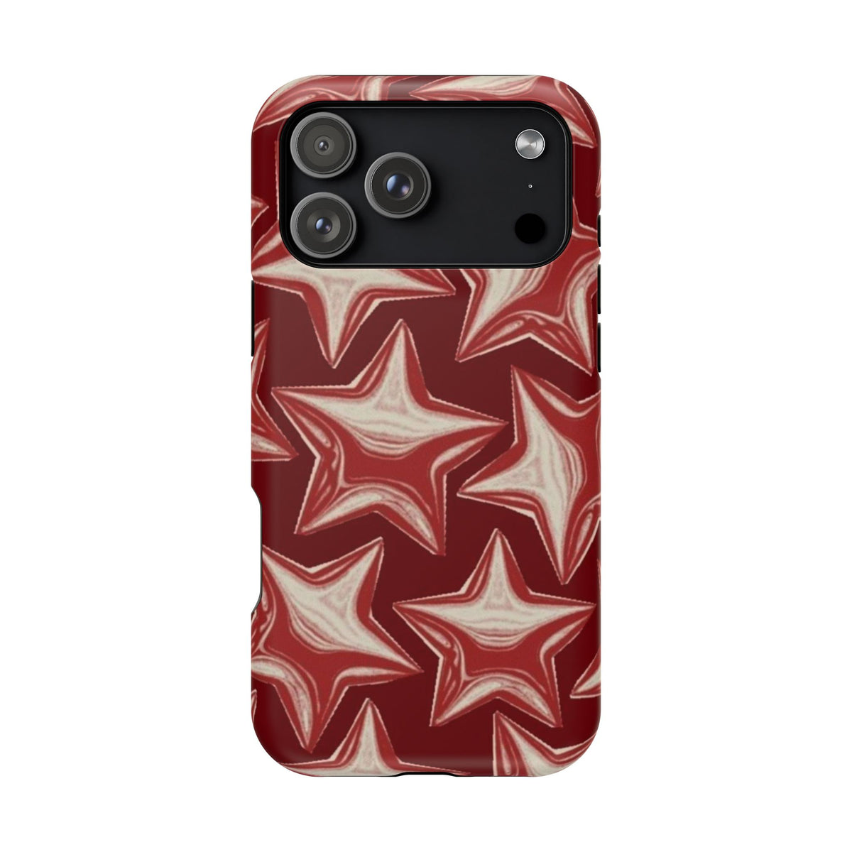 Chrome Shiny Red Stars iPhone Case
