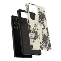 Black And White Floral Samsung Case