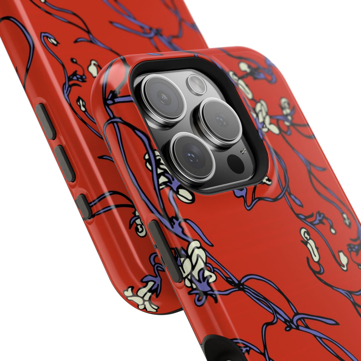 Red Withered Floral iPhone Case