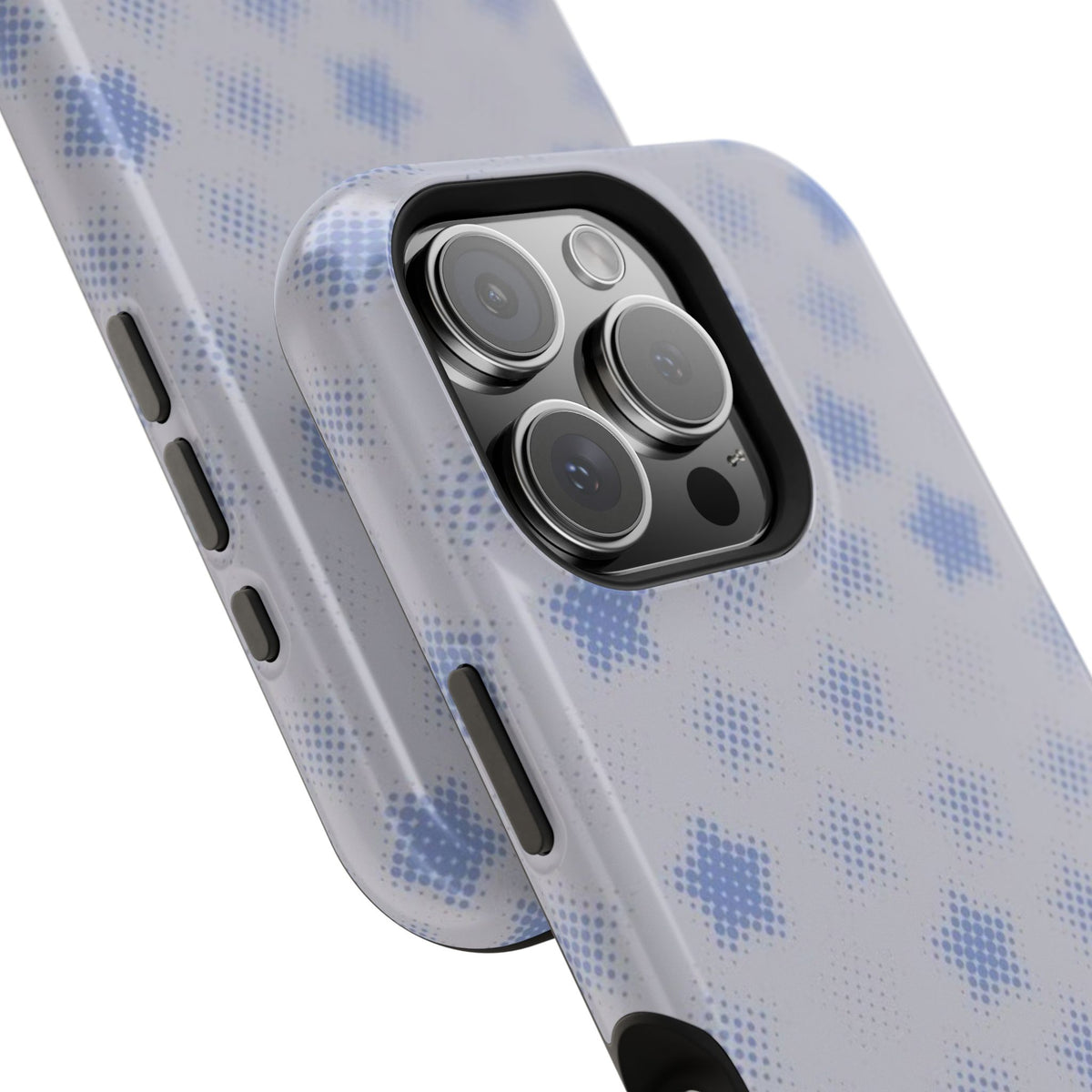 Blue And White Pixelated Star iPhone Case