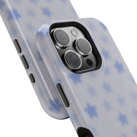 Blue And White Pixelated Star iPhone Case