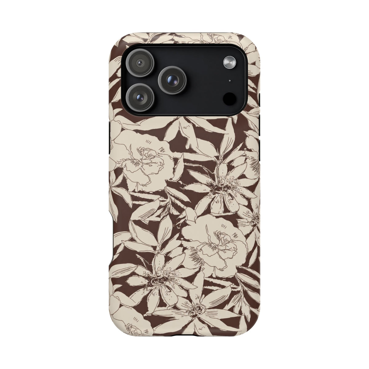 Brown Floral iPhone Case