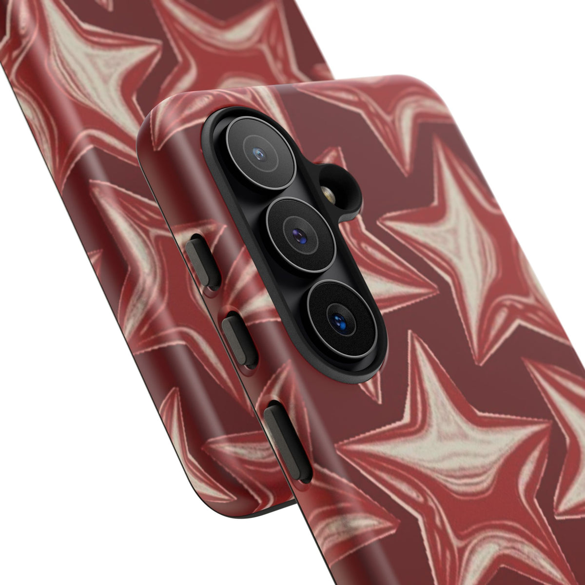 Chrome Shiny Red Stars Samsung Case