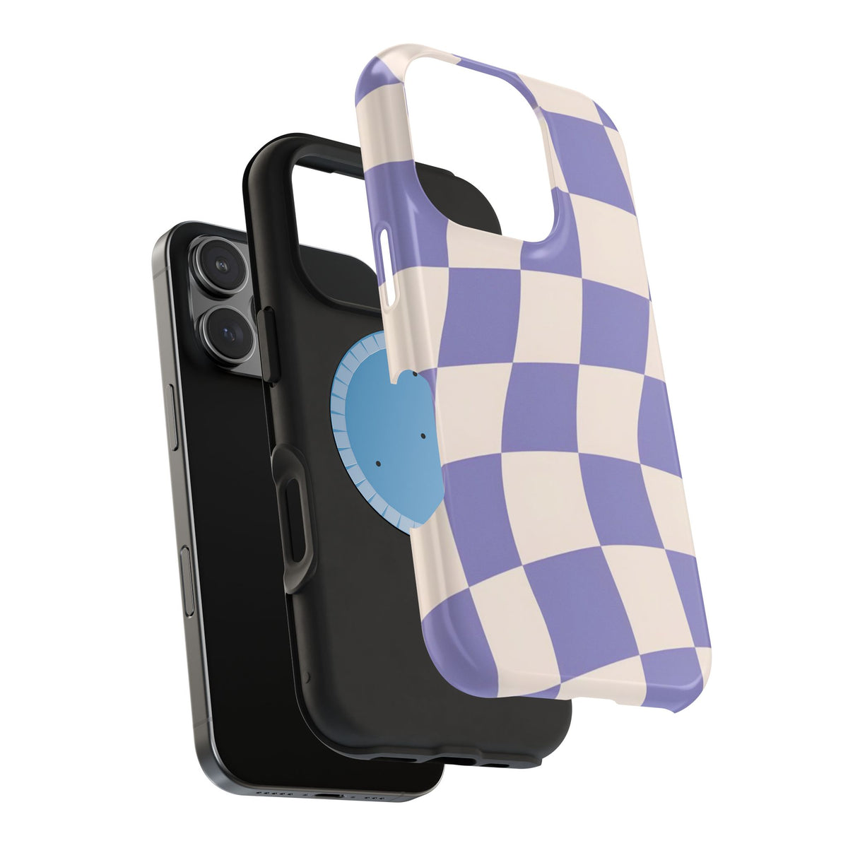 Lilac Wavy Checkered iPhone Case