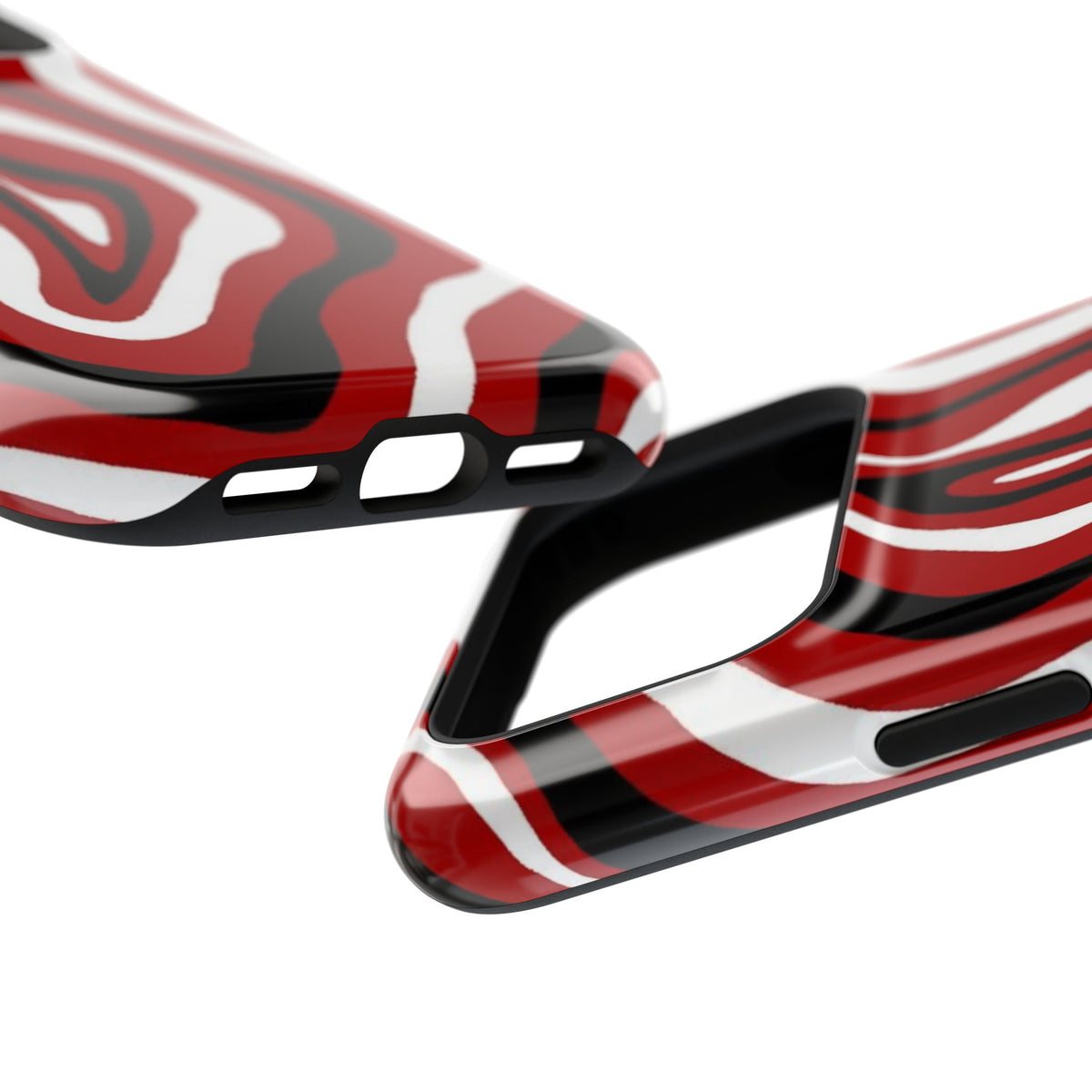 Red And Black Artsy Swirl iPhone Case
