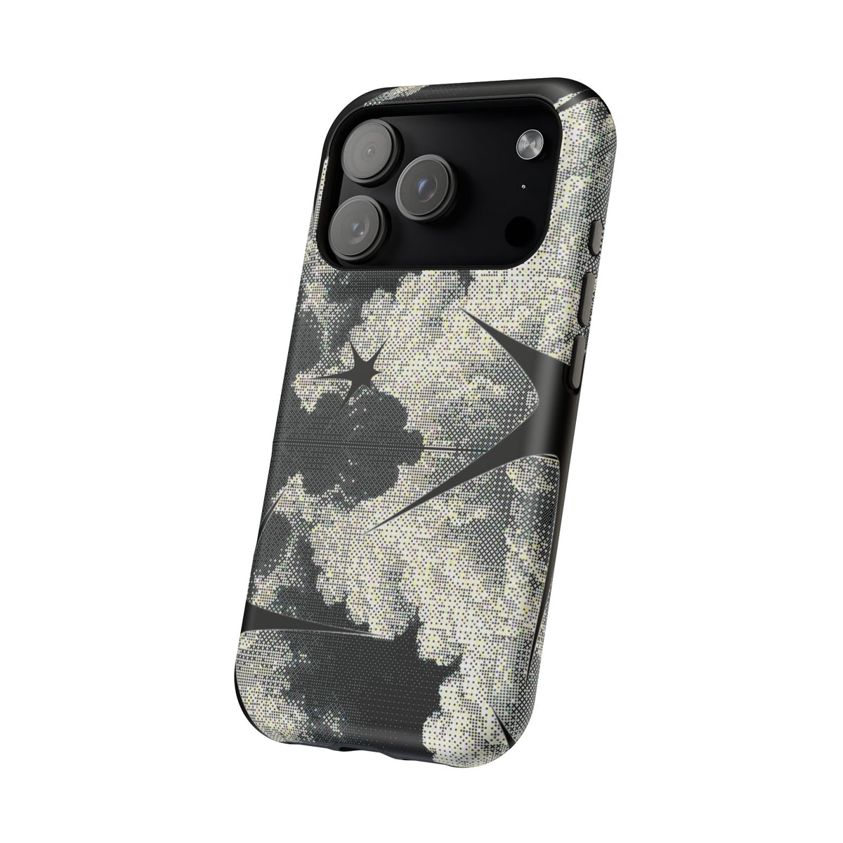 Black And White Artsy Pixelated Cloud iPhone Case