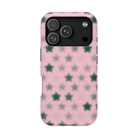 Pink And Green Pixelated Star iPhone Case