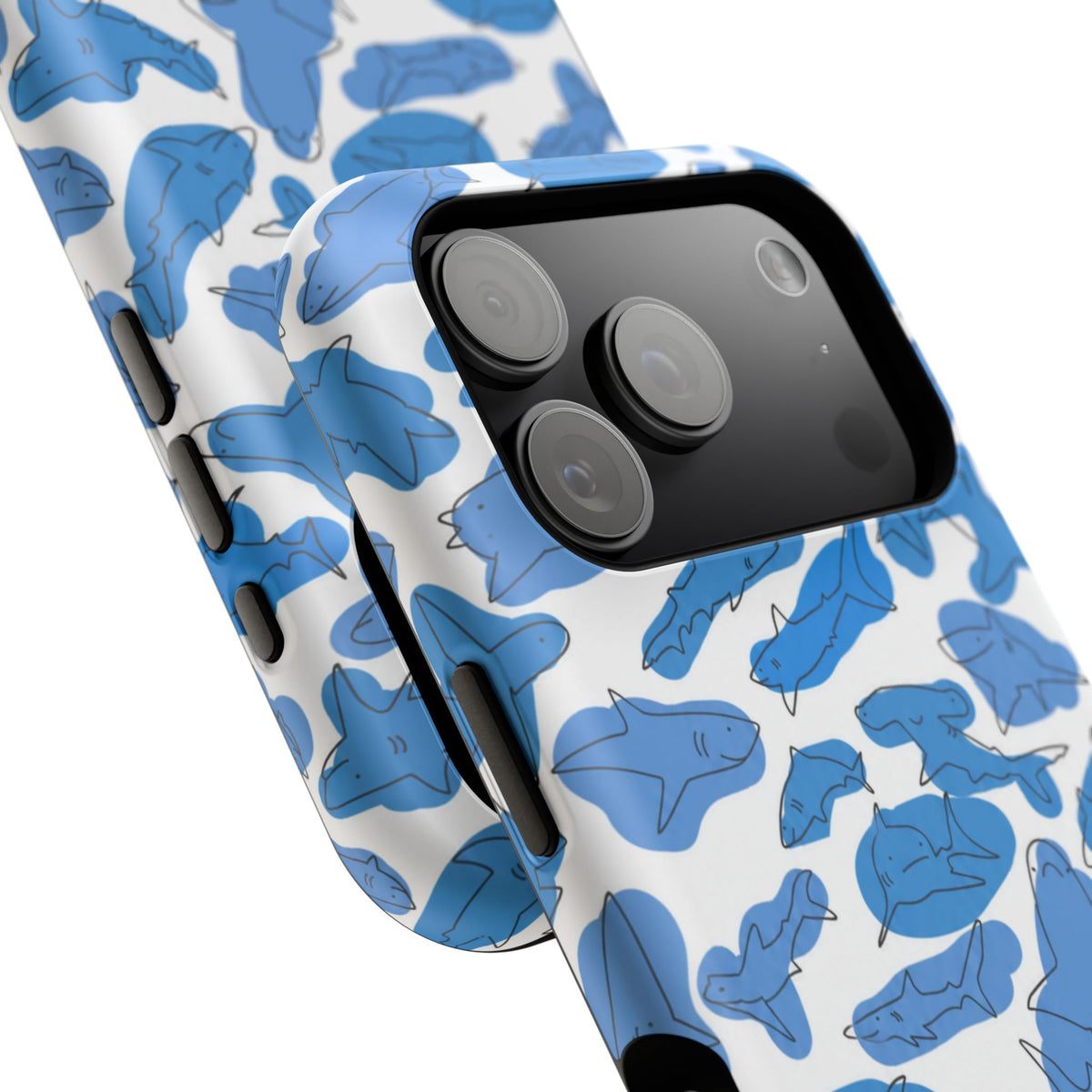 Cartoony Water Art Sharks iPhone Case