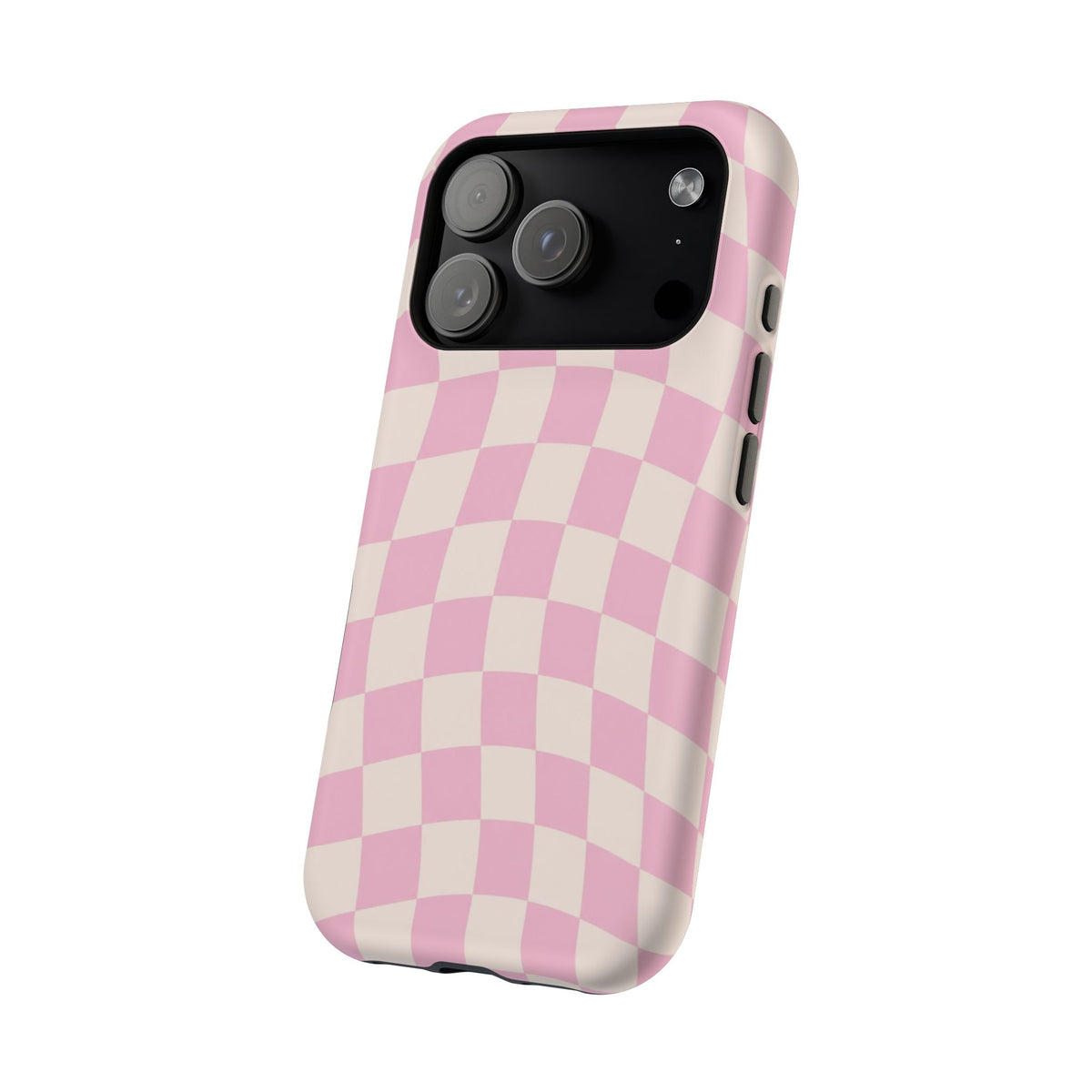 Pink Wavy Checkered iPhone Case