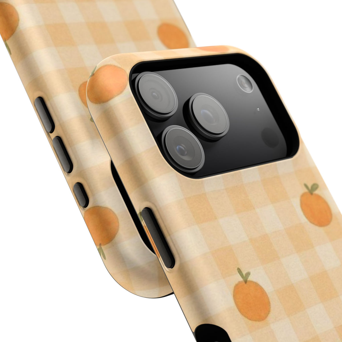 Orange Fruit And Checkered iPhone Case
