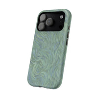 Blue And Green Artsy Swirl iPhone Case