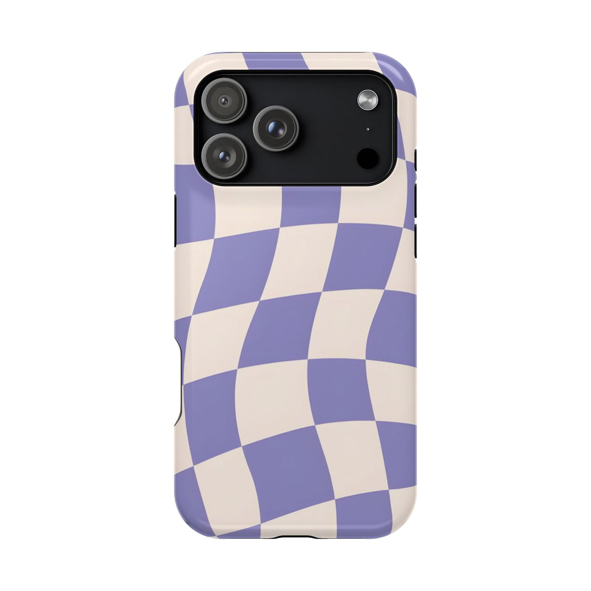 Lilac Wavy Checkered iPhone Case
