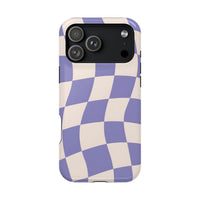 Lilac Wavy Checkered iPhone Case