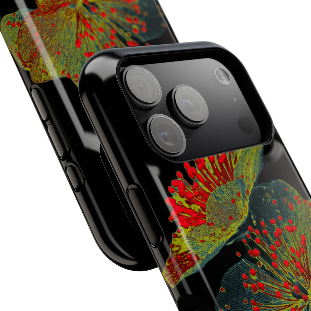 Botanical Wildflower Black iPhone Case