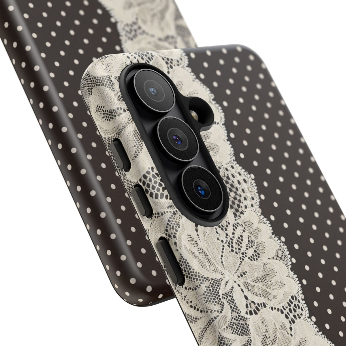 Floral Lace Brown Polka Dot Samsung Case