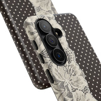 Floral Lace Brown Polka Dot Samsung Case
