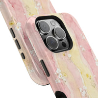 Pink And Yellow Water Art Flowers iPhone Case