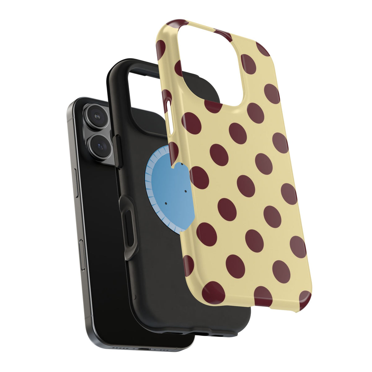 Yellow And Maroon Polka Dots iPhone Case