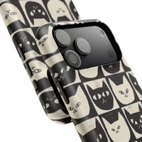 Black And White Cat Tiles iPhone Case