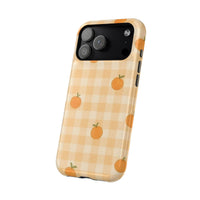 Orange Fruit And Checkered iPhone Case