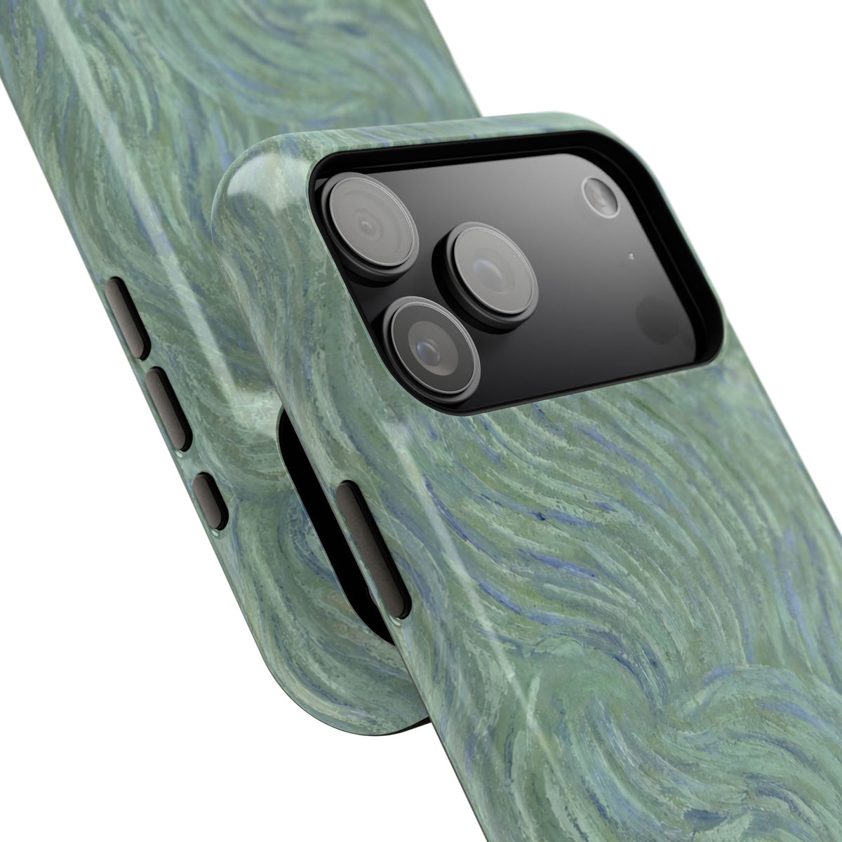 Blue And Green Artsy Swirl iPhone Case
