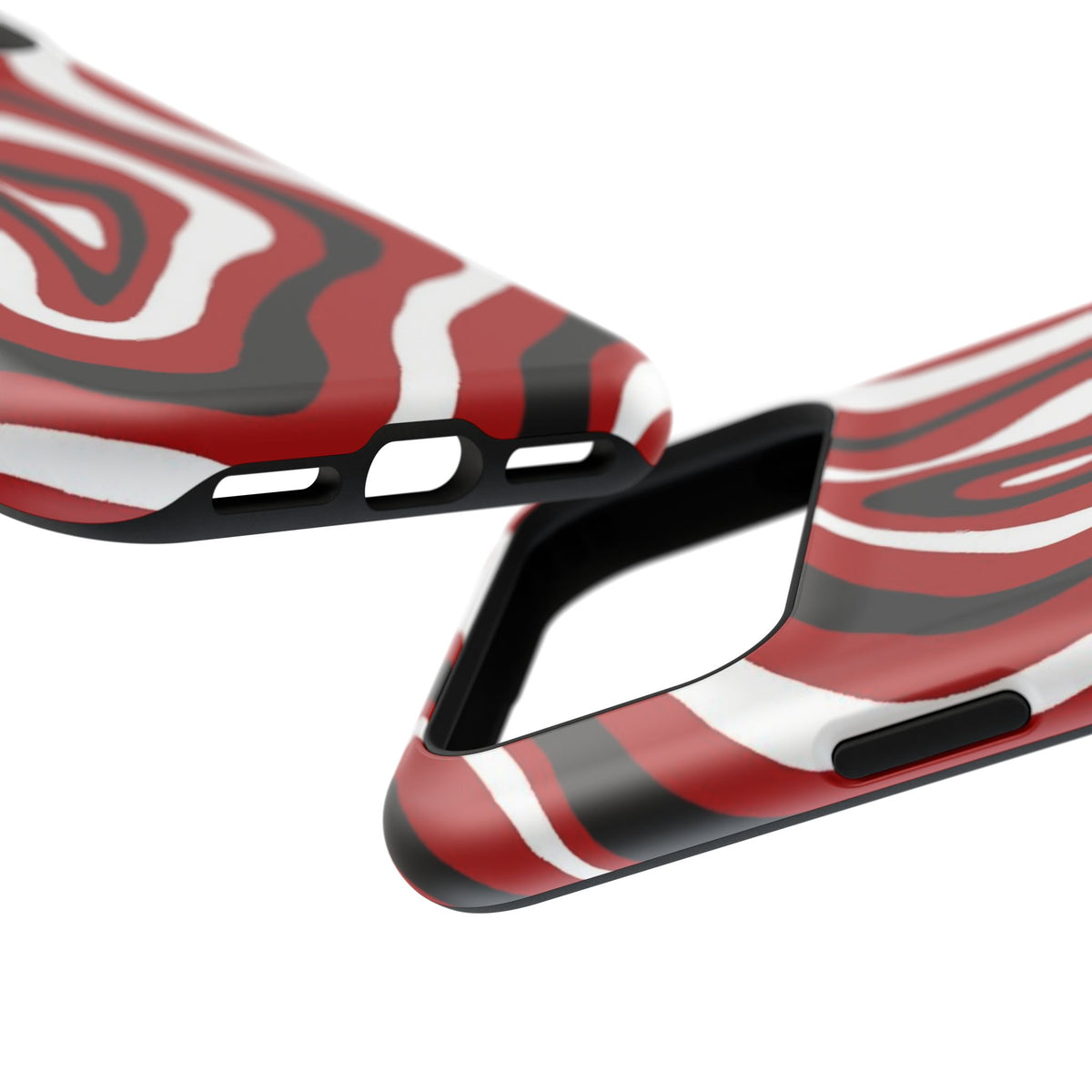 Red And Black Artsy Swirl iPhone Case