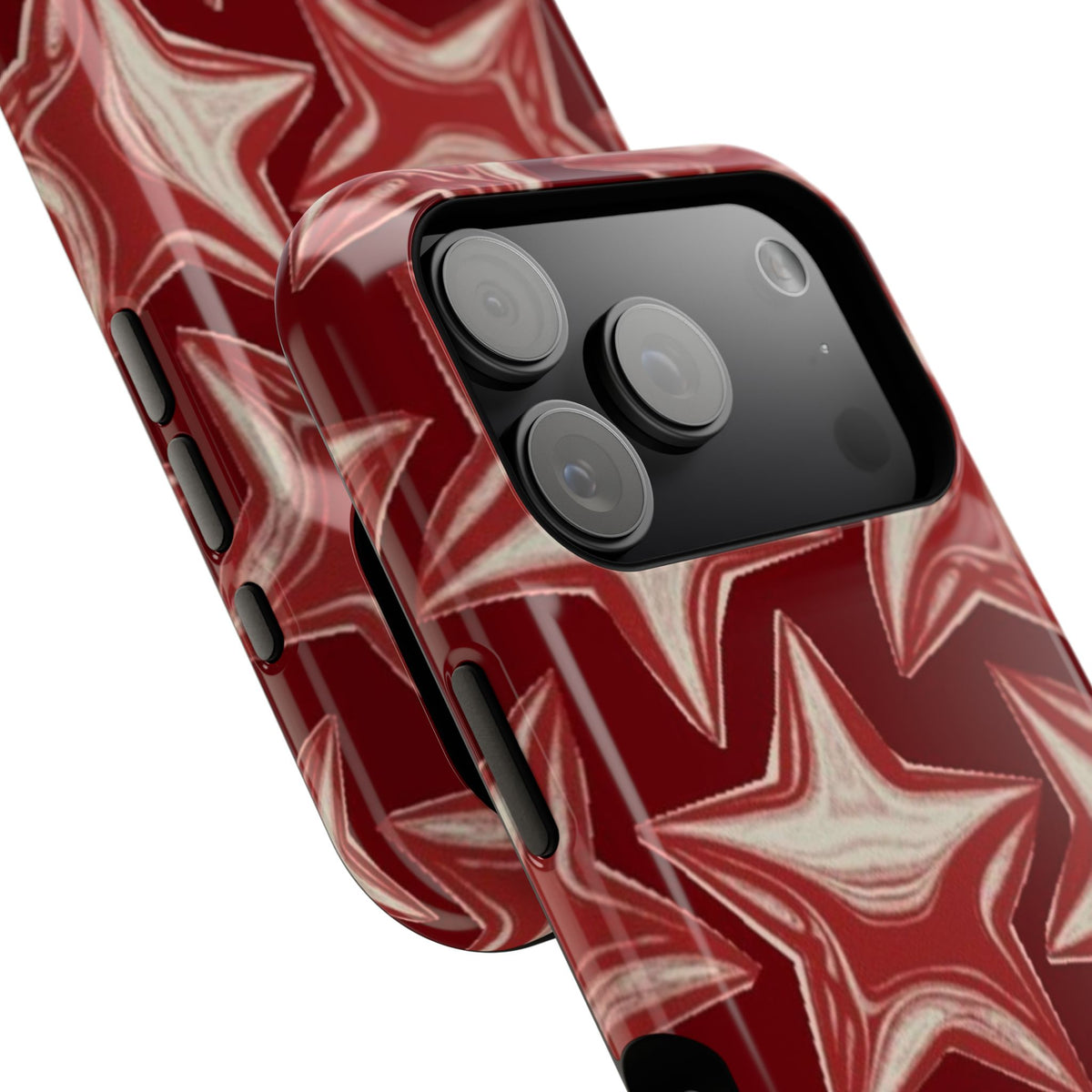 Chrome Shiny Red Stars iPhone Case