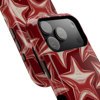Chrome Shiny Red Stars iPhone Case