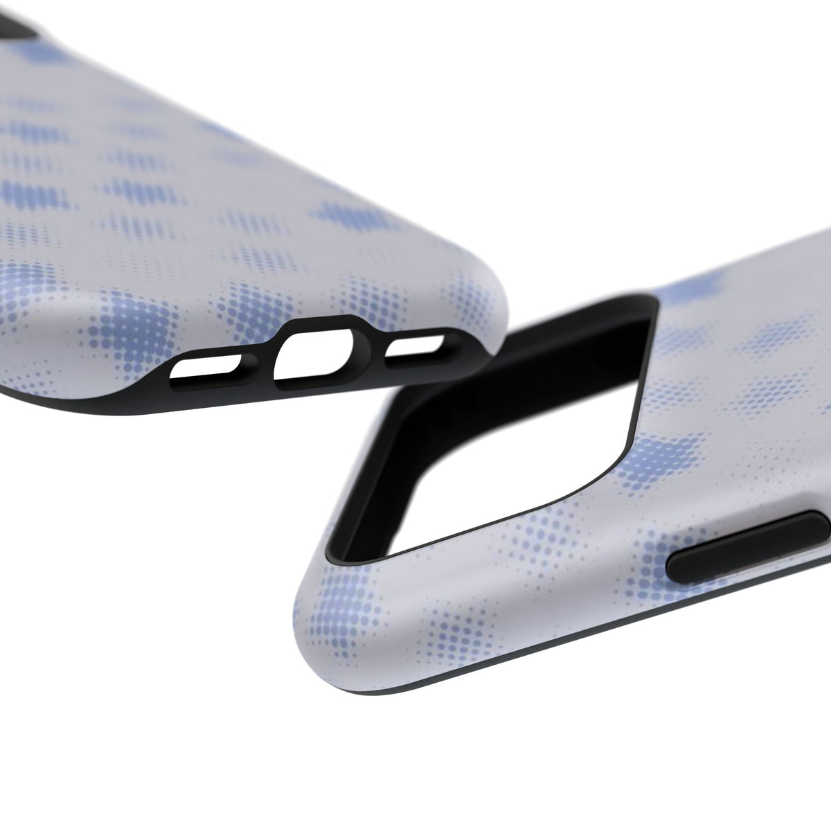 Blue And White Pixelated Star iPhone Case