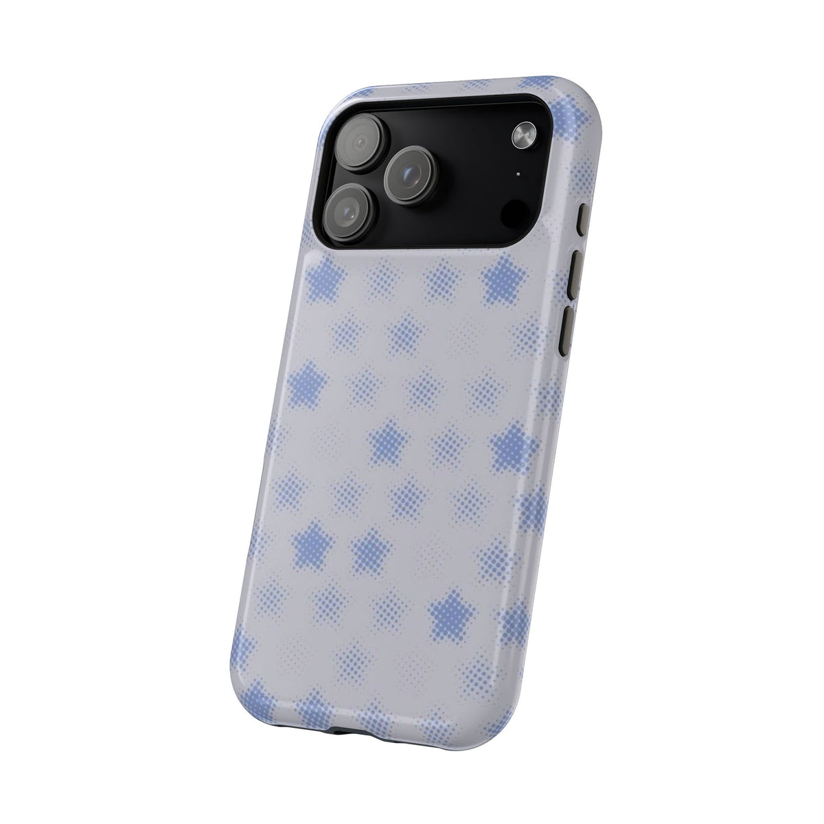 Blue And White Pixelated Star iPhone Case