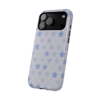 Blue And White Pixelated Star iPhone Case