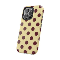 Yellow And Maroon Polka Dots iPhone Case