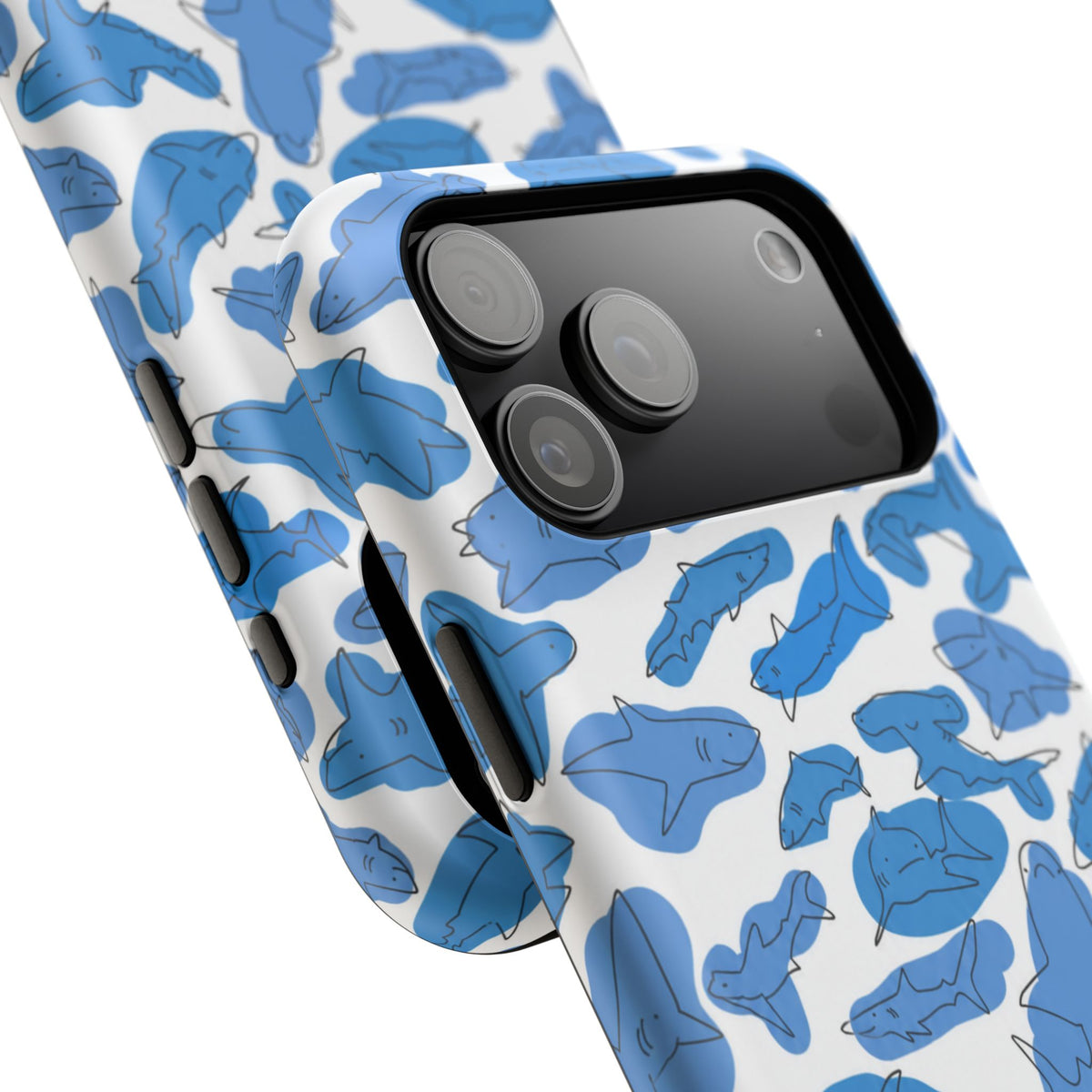Cartoony Water Art Sharks iPhone Case