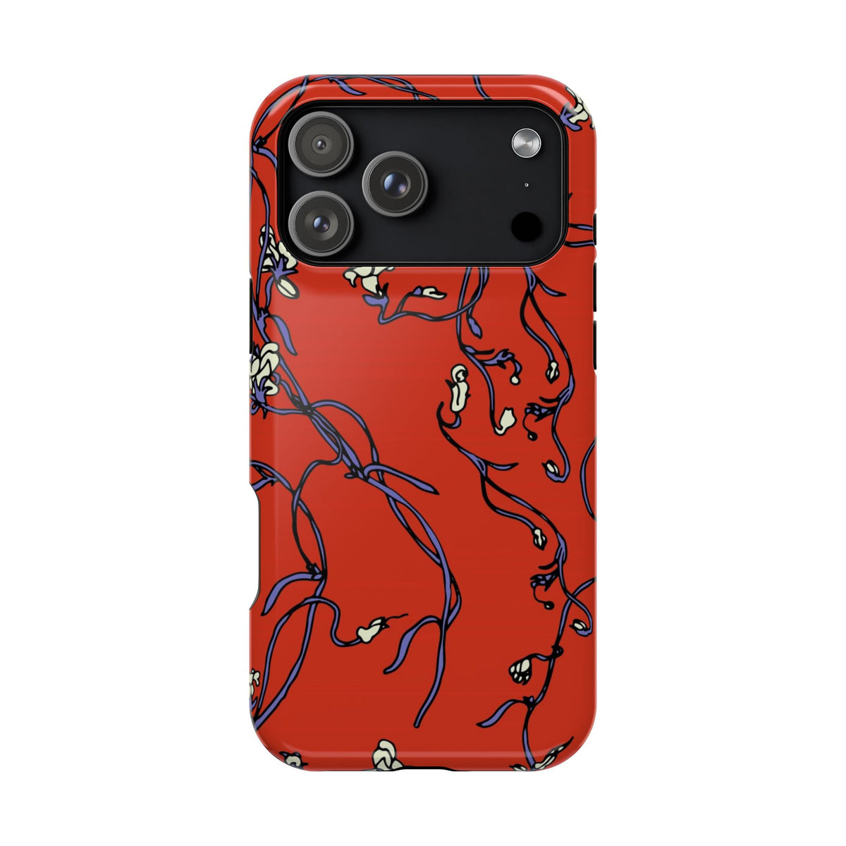 Red Withered Floral iPhone Case