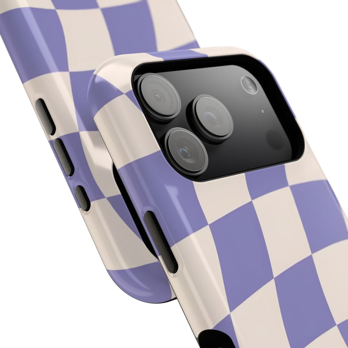 Lilac Wavy Checkered iPhone Case