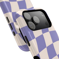 Lilac Wavy Checkered iPhone Case