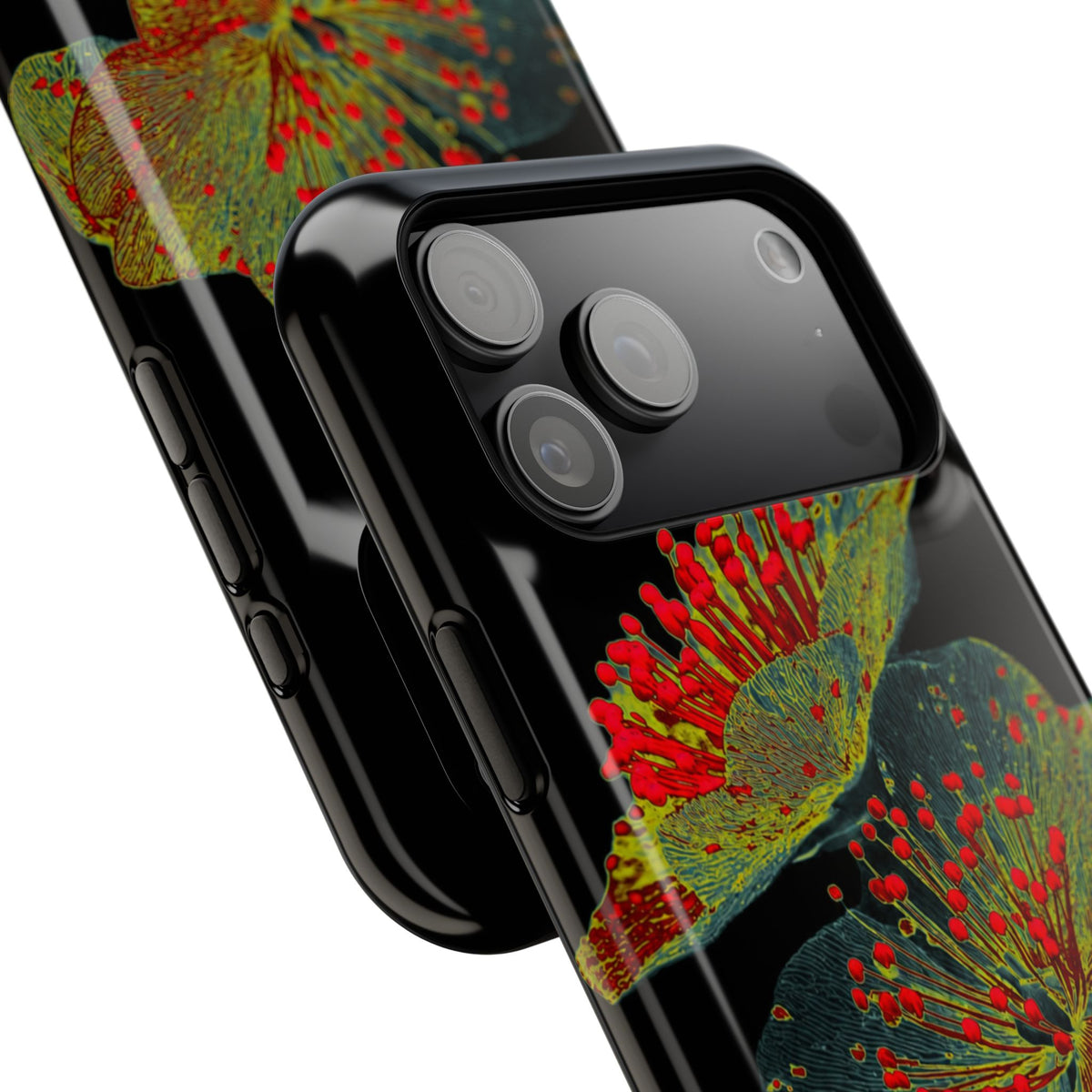 Botanical Wildflower Black iPhone Case