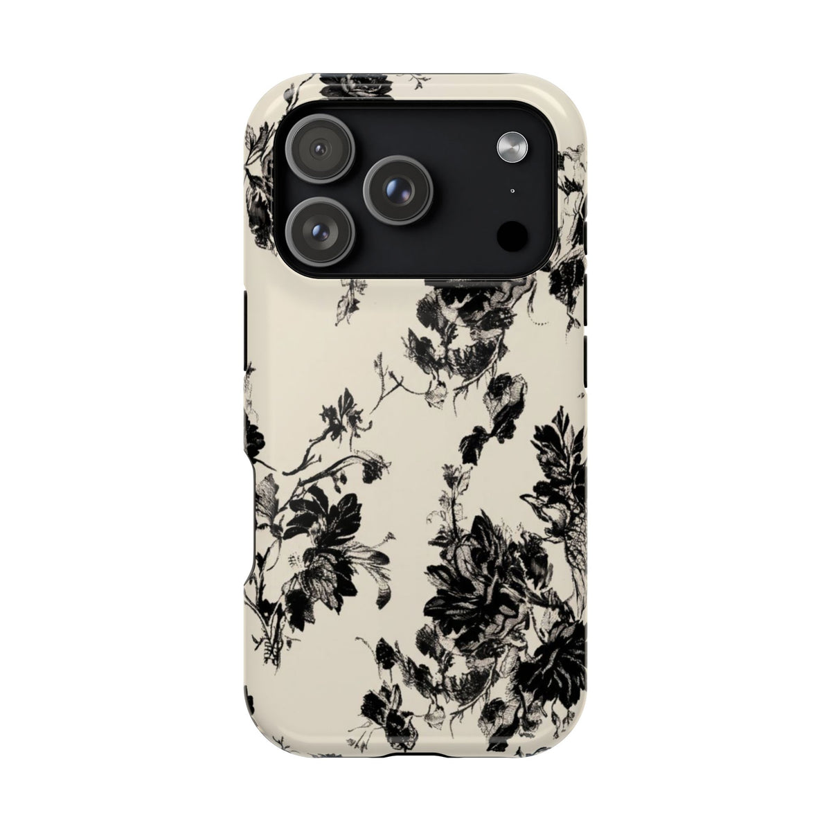 Black And White Floral iPhone Case