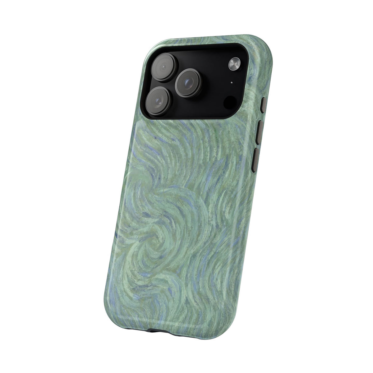 Blue And Green Artsy Swirl iPhone Case