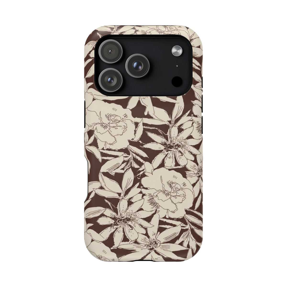 Brown Floral iPhone Case
