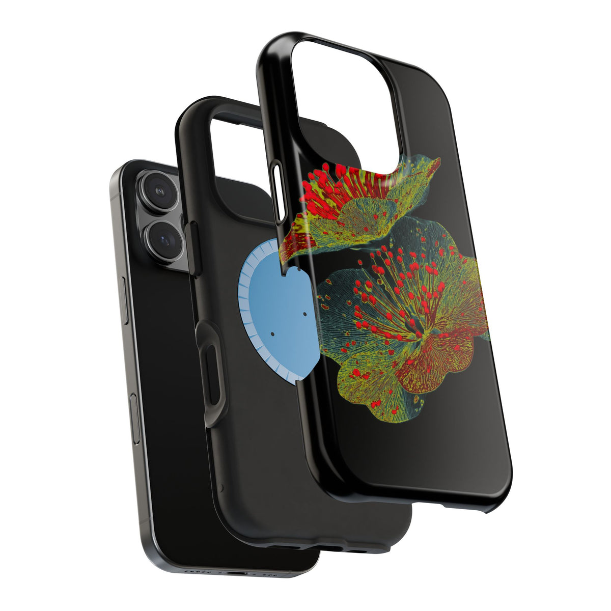 Botanical Wildflower Black iPhone Case