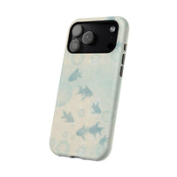 Blue Gold Fishy And Bubbles iPhone Case