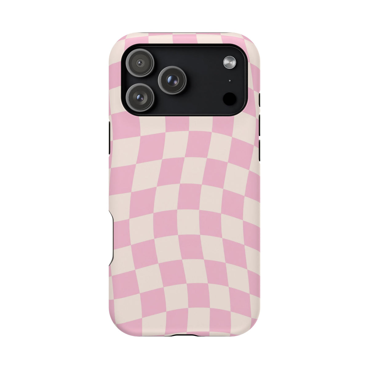 Pink Wavy Checkered iPhone Case
