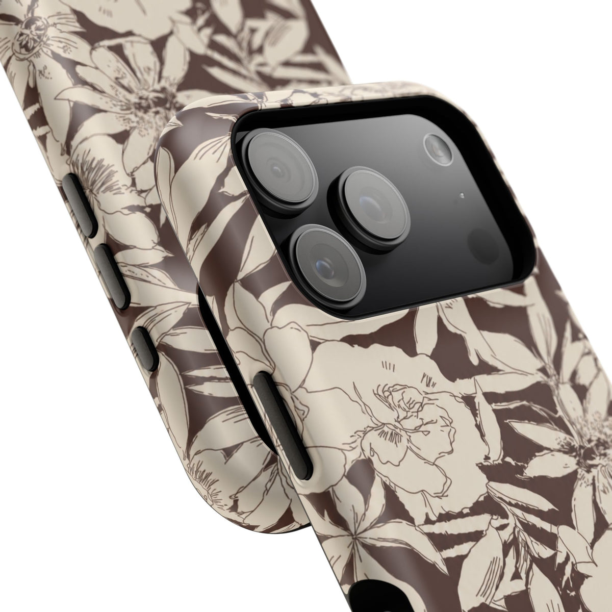 Brown Floral iPhone Case