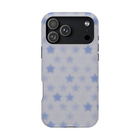 Blue And White Pixelated Star iPhone Case