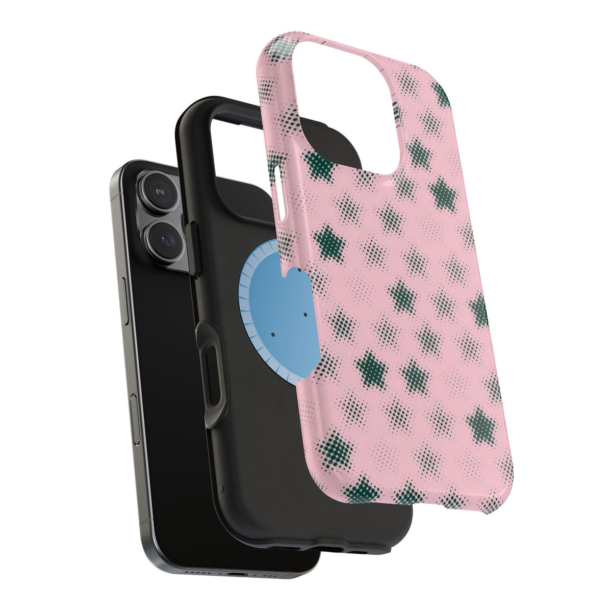 Pink And Green Pixelated Star iPhone Case