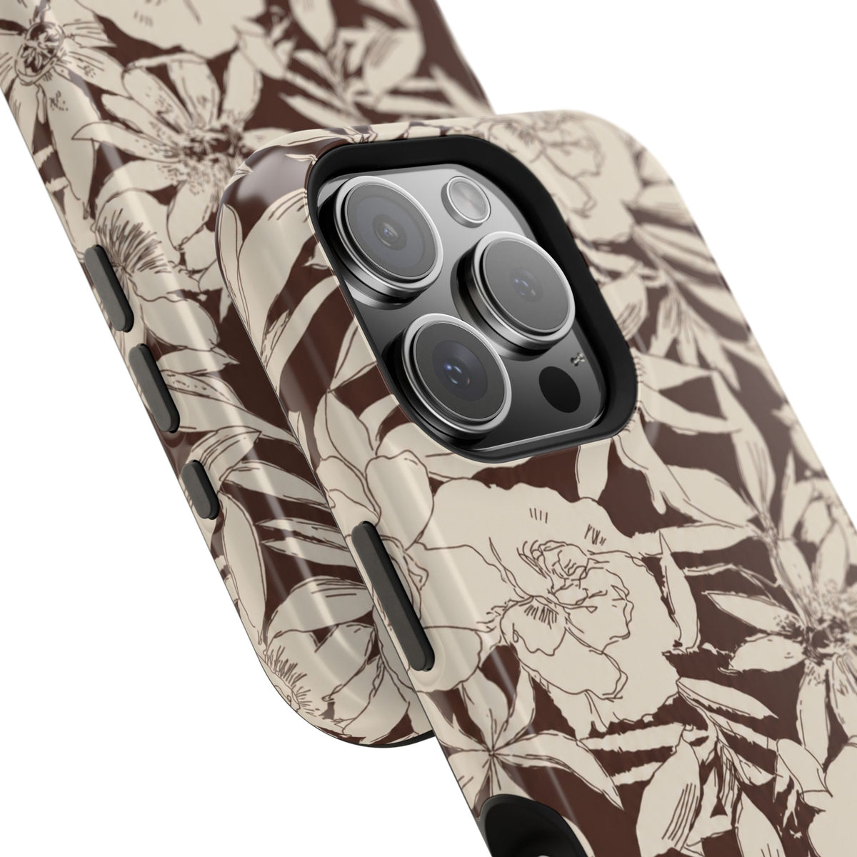 Brown Floral iPhone Case